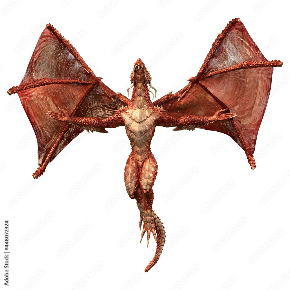 Fototapeta premium 3D Rendering Fairy Tale Dragon on White