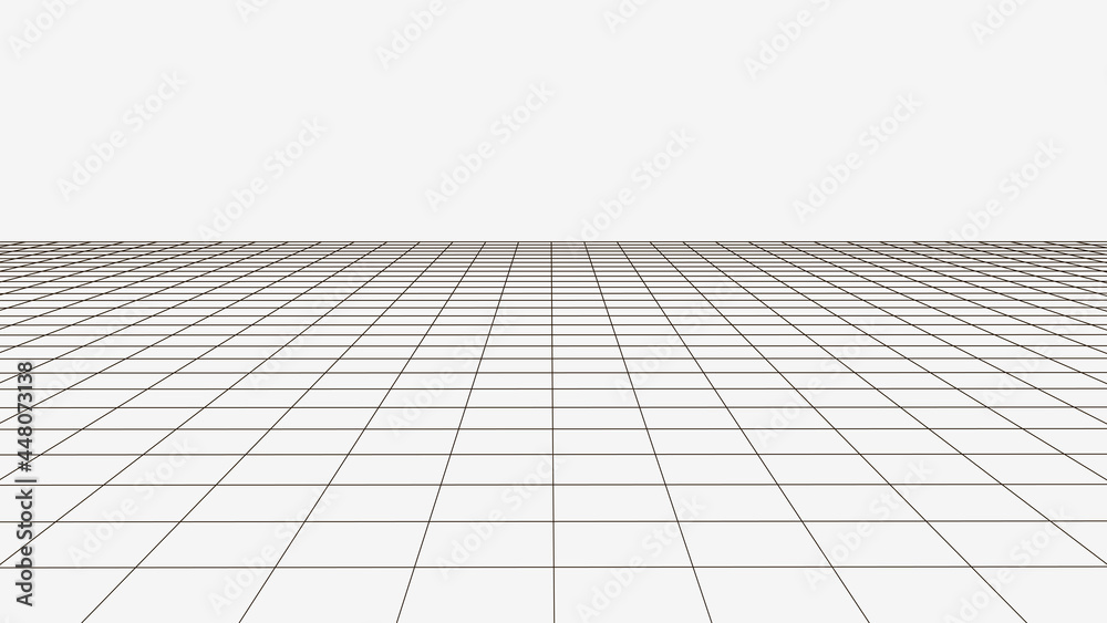 Vector perspective mesh. Abstract landscape frame. Detailed lines on the background. 3d abstract mesh background. Vector illustation