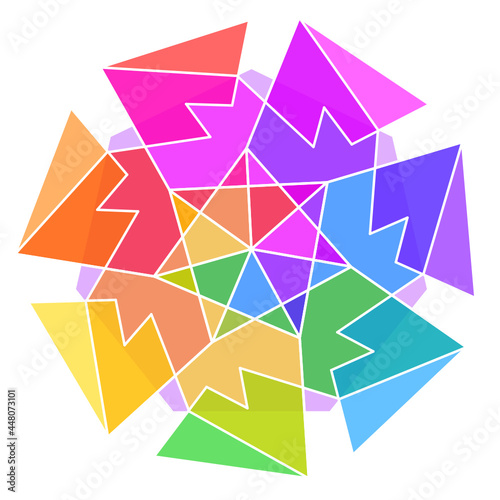 Abstract geometric rainbow polygon-7f1