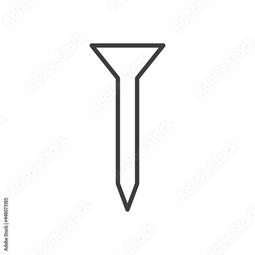 Construction nail line icon. Repair outline pictogram. Vector isolated on white.