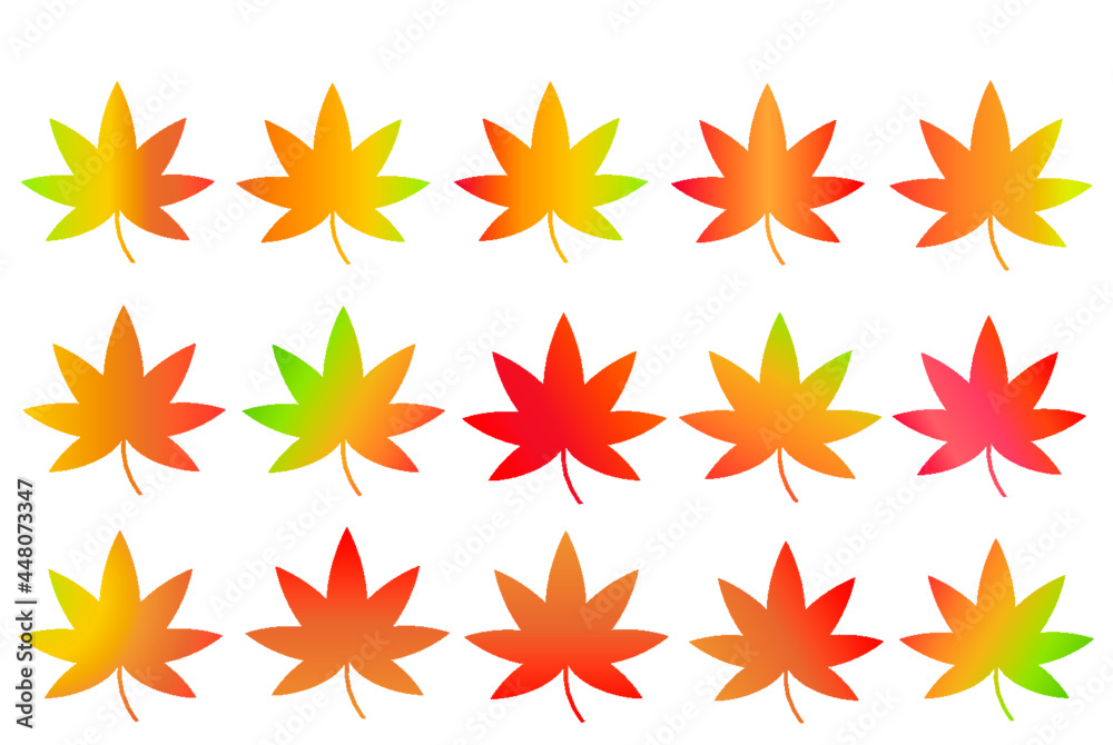 白い背景に紅葉した葉っぱのイラスト 秋のコンセプト Stock Vector Adobe Stock