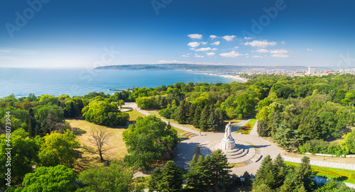 Varna spring time, beautiful aerial view above sea garden