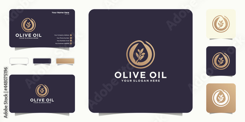 olive plant logo design inspiration and business card inspiration