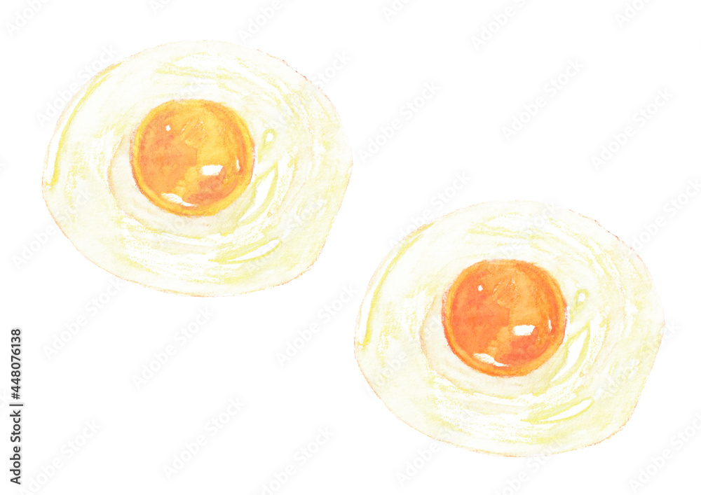 水彩色鉛筆で描いた割り入れた生卵のイラスト Stock Illustration Adobe Stock