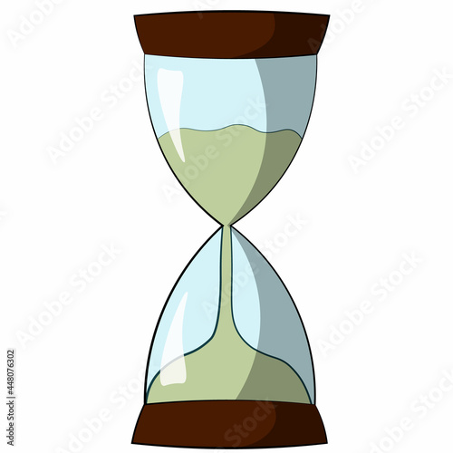 Single element Hourglass. Draw illustration in color