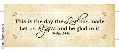 Decorative plaque with Psalm 118:24 photo