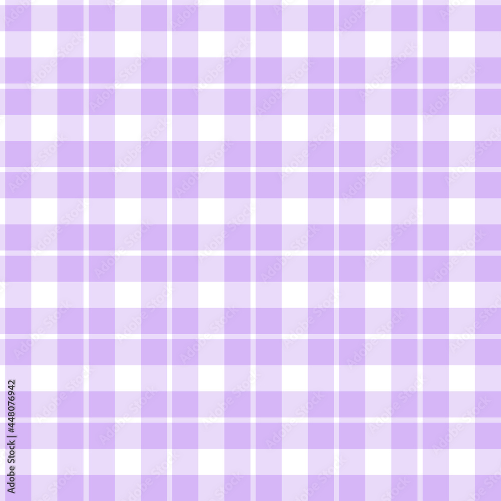 Fototapeta premium Seamless checkered pattern of white and lilac stripes.