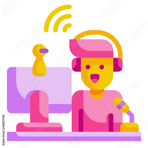 streamer flat icon