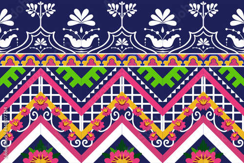 Tribal Bali motif ethnic colourful Morocco motif seamless pattern nature traditional background Design for carpet  wallpaper  clothing  wrapping  batik  fabric Vector illustration embroidery style