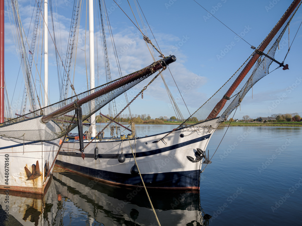 Sailing ships on the quay of Kampen, Overijssel Province, The Netherlands