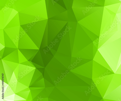 Green Abstract Color Polygon Background Design, Abstract Geometric Origami Style With Gradient
