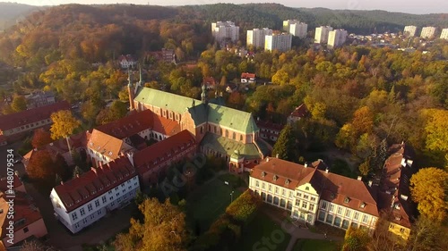 Aerial view of the Oliwa park in Sopot in autumn photo