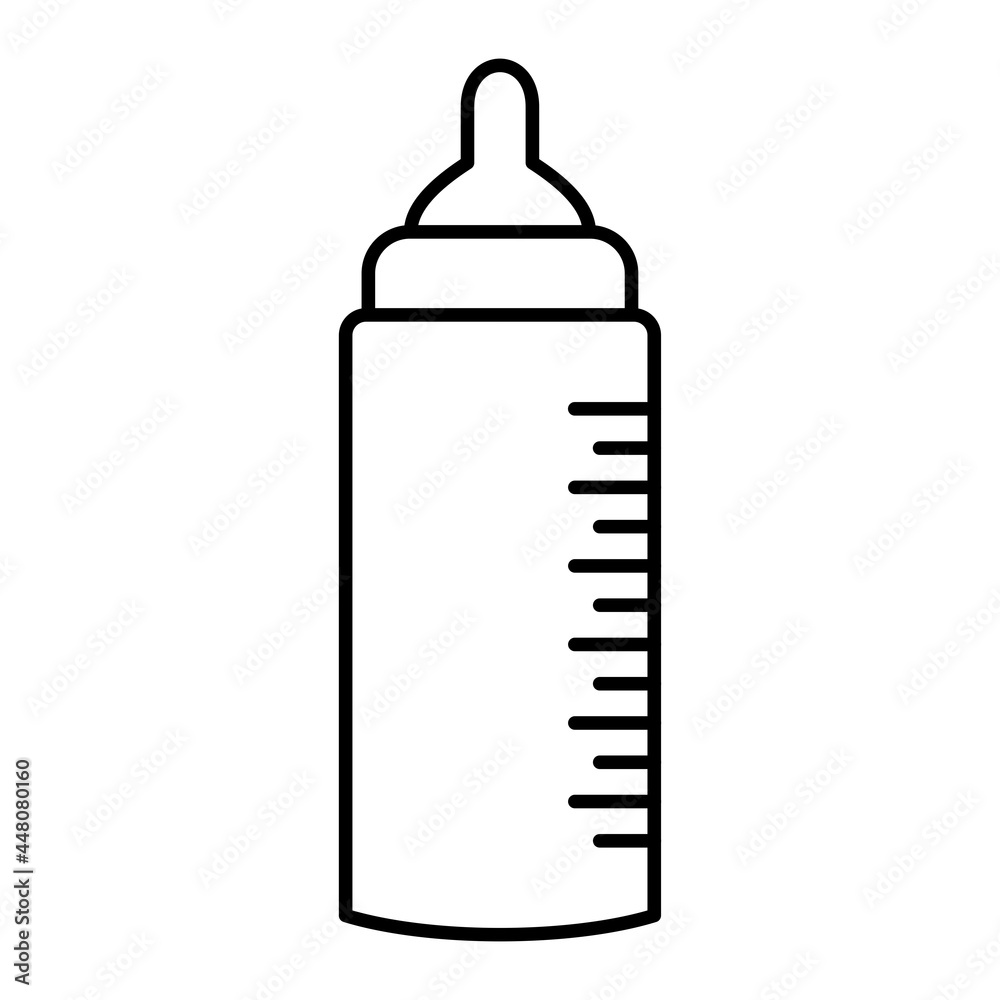 Vector Baby Bottle Outline Icon Design Vector Baby Bottle Outline Icon Design