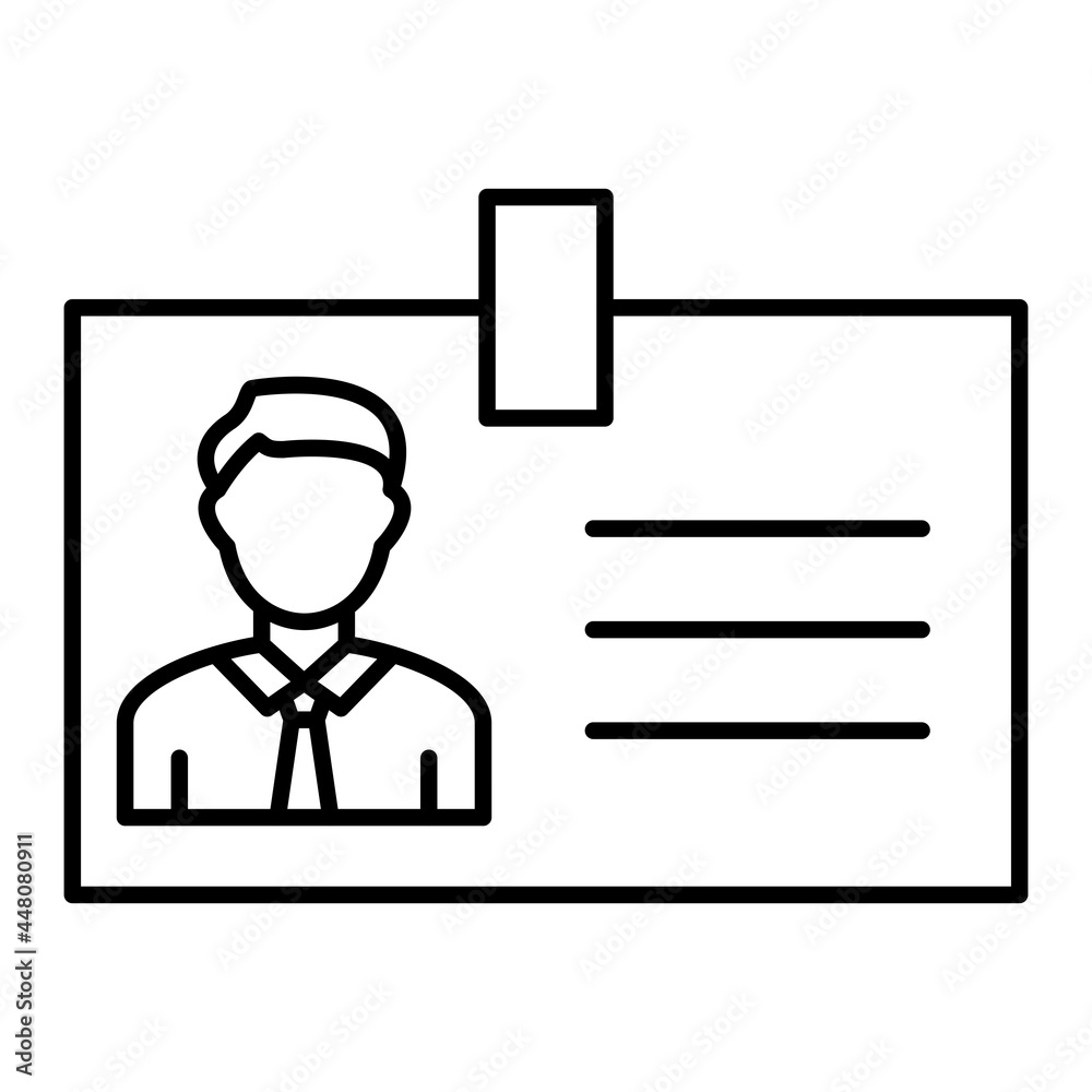Vector Id Card Outline Icon Design Vector Id Card Outline Icon Design
