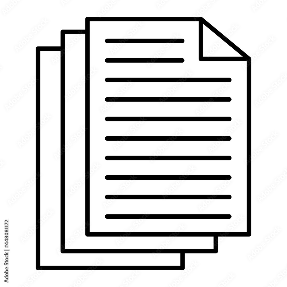 Vector Paper Outline Icon Design Vector Paper Outline Icon Design