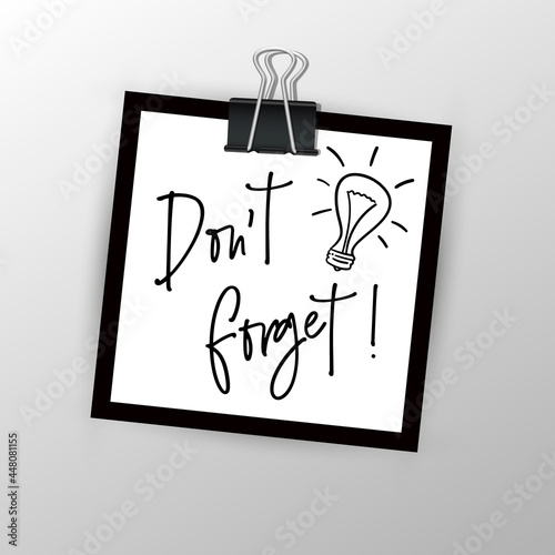 Don't forget inscription on grey background. Vector Illustration