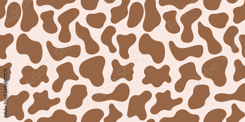 Animal skin leopard pattern seamless background vector