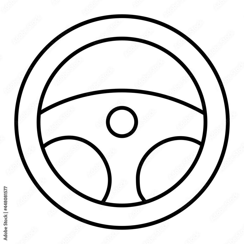 Fototapeta premium Vector Steering Wheel Outline Icon Design
