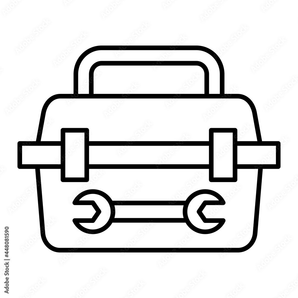 Vector Tool Box Outline Icon Design Vector Tool Box Outline Icon Design