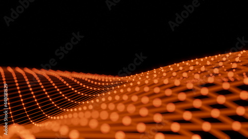 Fotografie 3D illustration Abstract digital background of points and lines