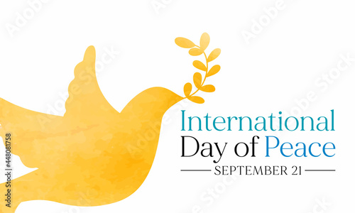International day of Peace is observed every year on September 21, it is a concept of societal friendship and harmony in the absence of hostility and violence. Vector illustration
