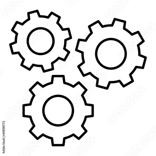 Vector Gears Outline Icon Design