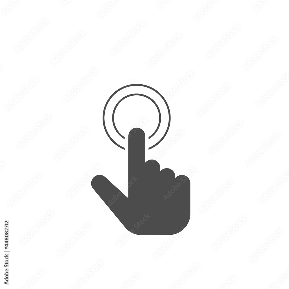 Finger pressing button vector icon Cursor pointer symbol, logo illustration. Finger pressing button vector icon Cursor pointer symbol, logo illustration.