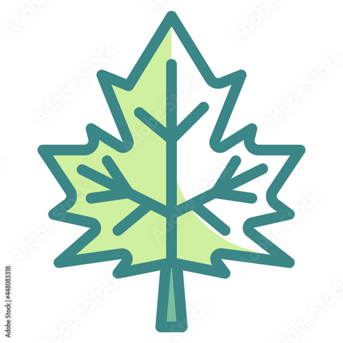 maple leaf blue line icon