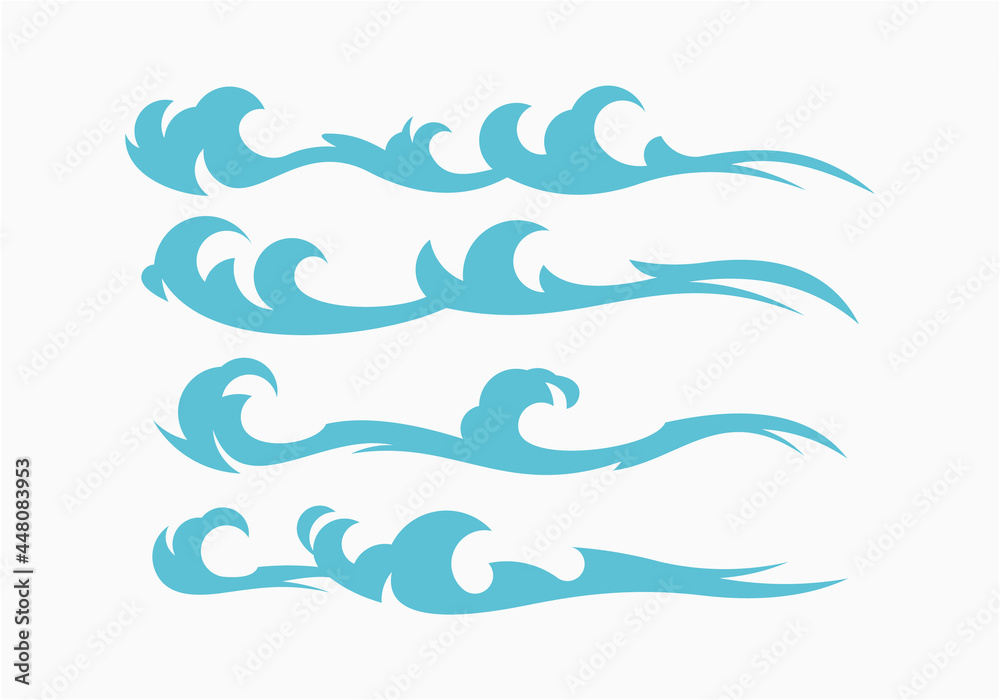 Set of waves vector illustration Set of waves vector illustration