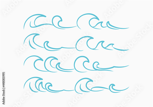 Set of waves vector illustration