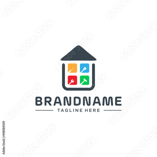 Home repair logo design template