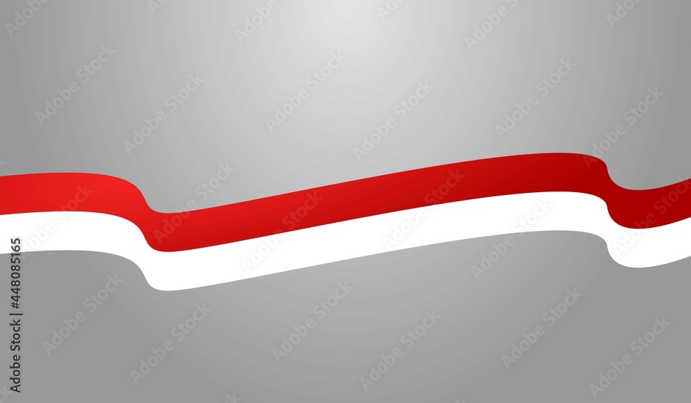 Naklejka premium Indonesia Flag Ribbon Wave Element Red White