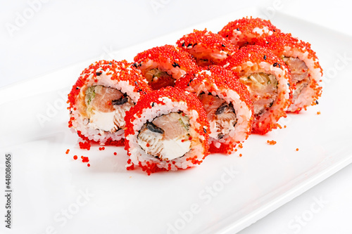 sushi on the white background