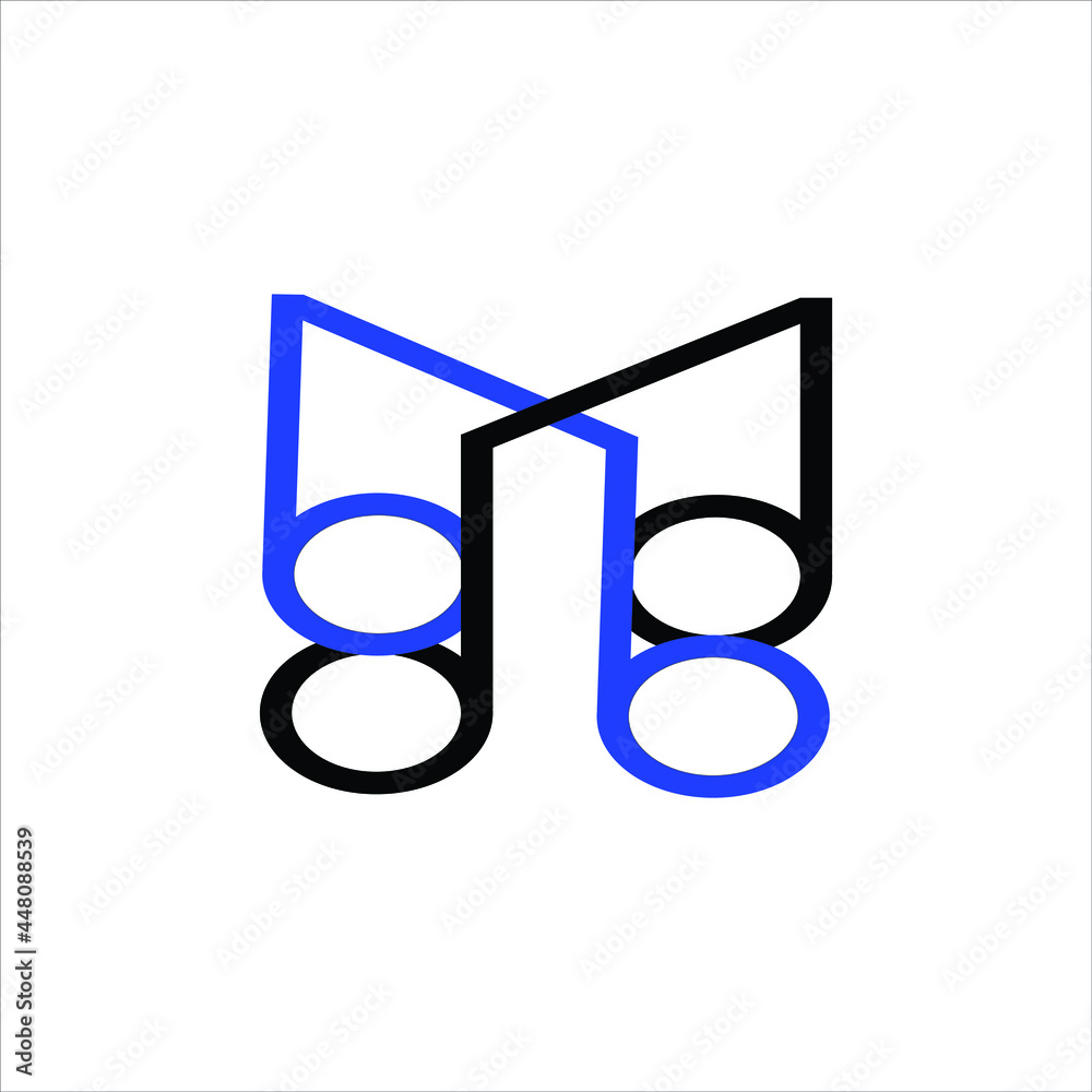 vector letter m and circle for music notation vector letter m and circle for music notation