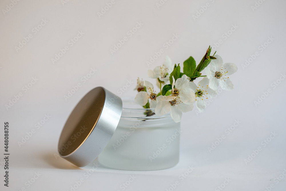 jar of cream on a white background jar of cream on a white background