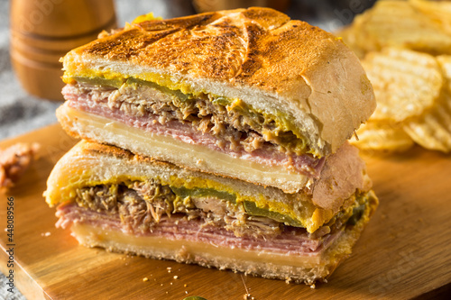 Hearty Homemade Cubano Pork Sandwich photo