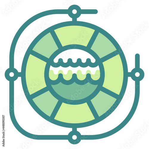 lifesaver blue line icon