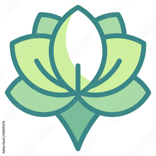 lotus blue line icon photo