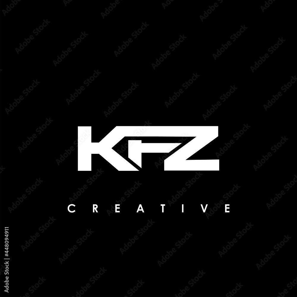 KFZ Letter Initial Logo Design Template Vector Illustration - obrazy, fototapety, plakaty 