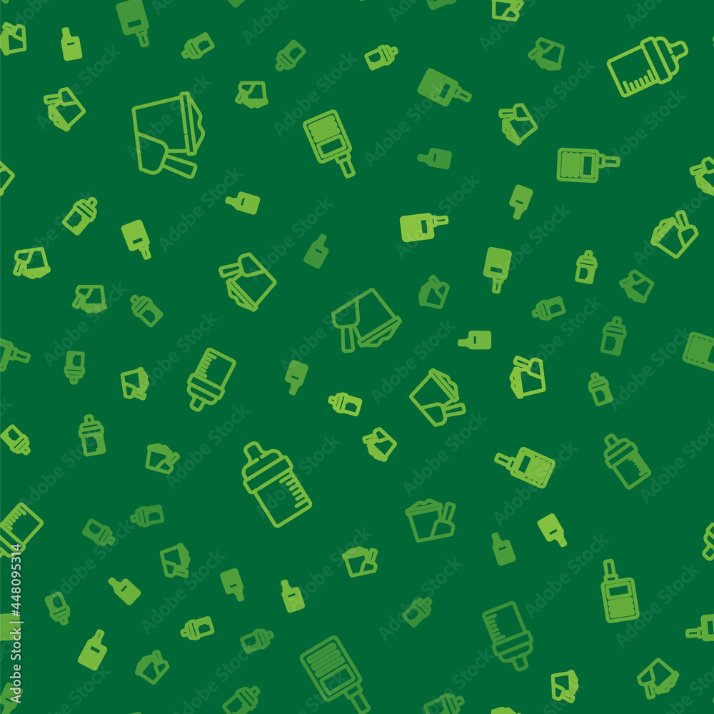 Set line Sand in bucket with shovel, Baby bottle and Monitor Walkie Talkie on seamless pattern. Vector Set line Sand in bucket with shovel, Baby bottle and Monitor Walkie Talkie on seamless pattern. Vector