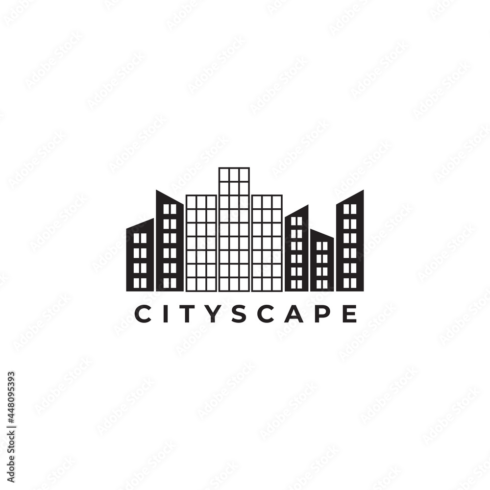 City scape building logo design template