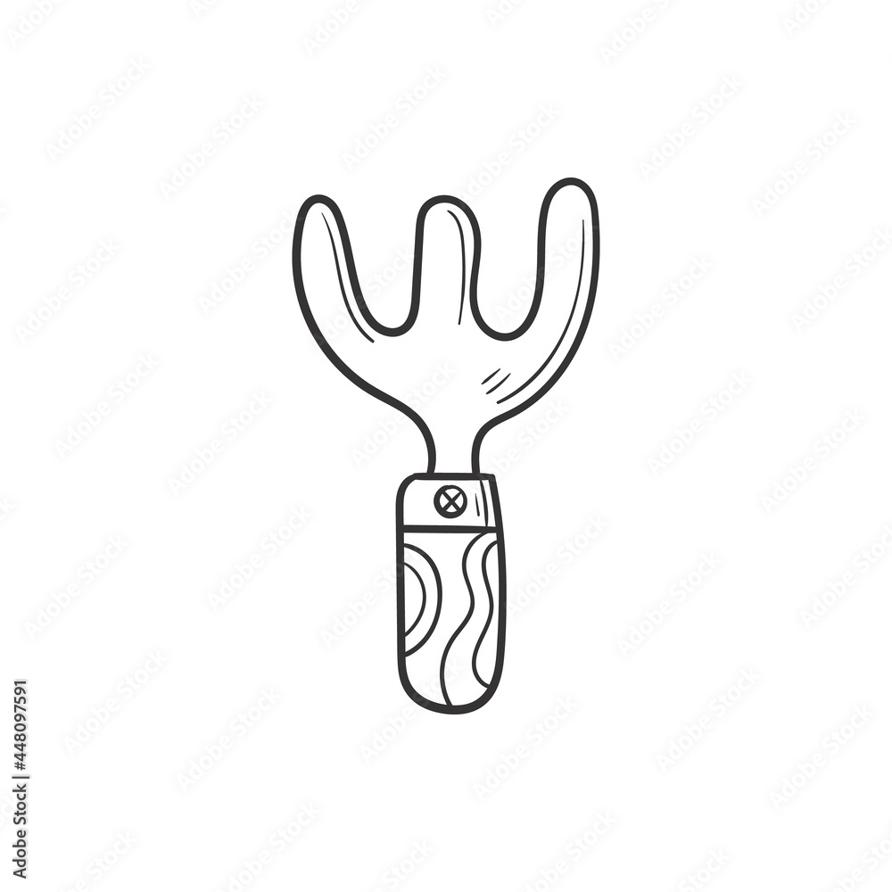 Hand drawn autumn garden shovel doodle colorless illustrations. Сute vector objects. Illustrations for poster, background or card. Hand drawn autumn garden shovel doodle colorless illustrations. Сute vector objects. Illustrations for poster, background or card.
