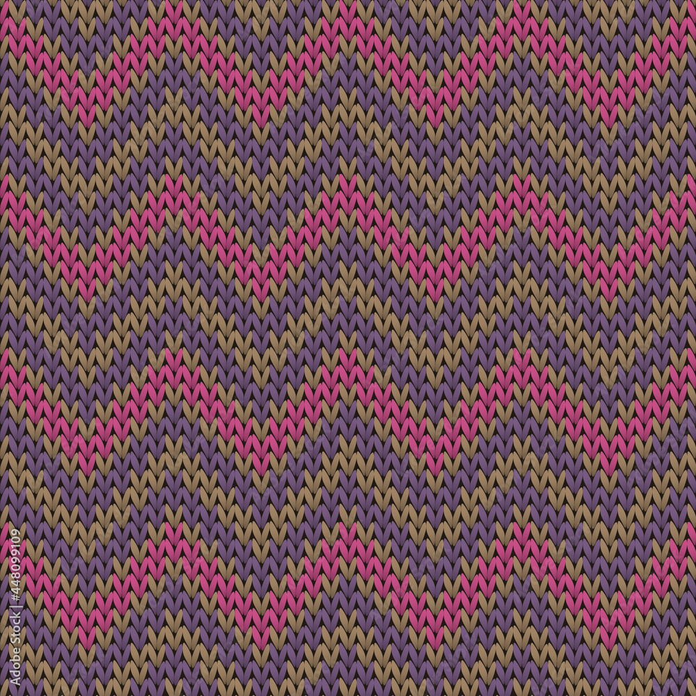 Vintage chevron stripes christmas knit geometric