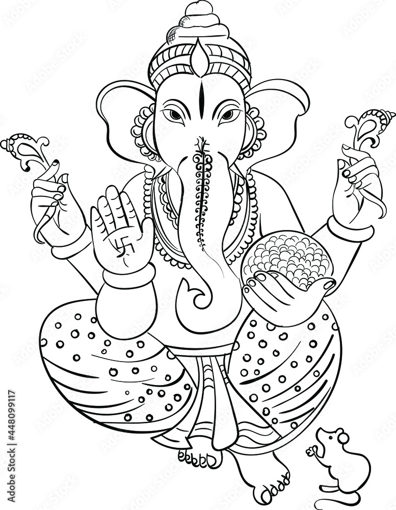 Ganpati Image Black And White - Free Transparent PNG Clipart Images Download