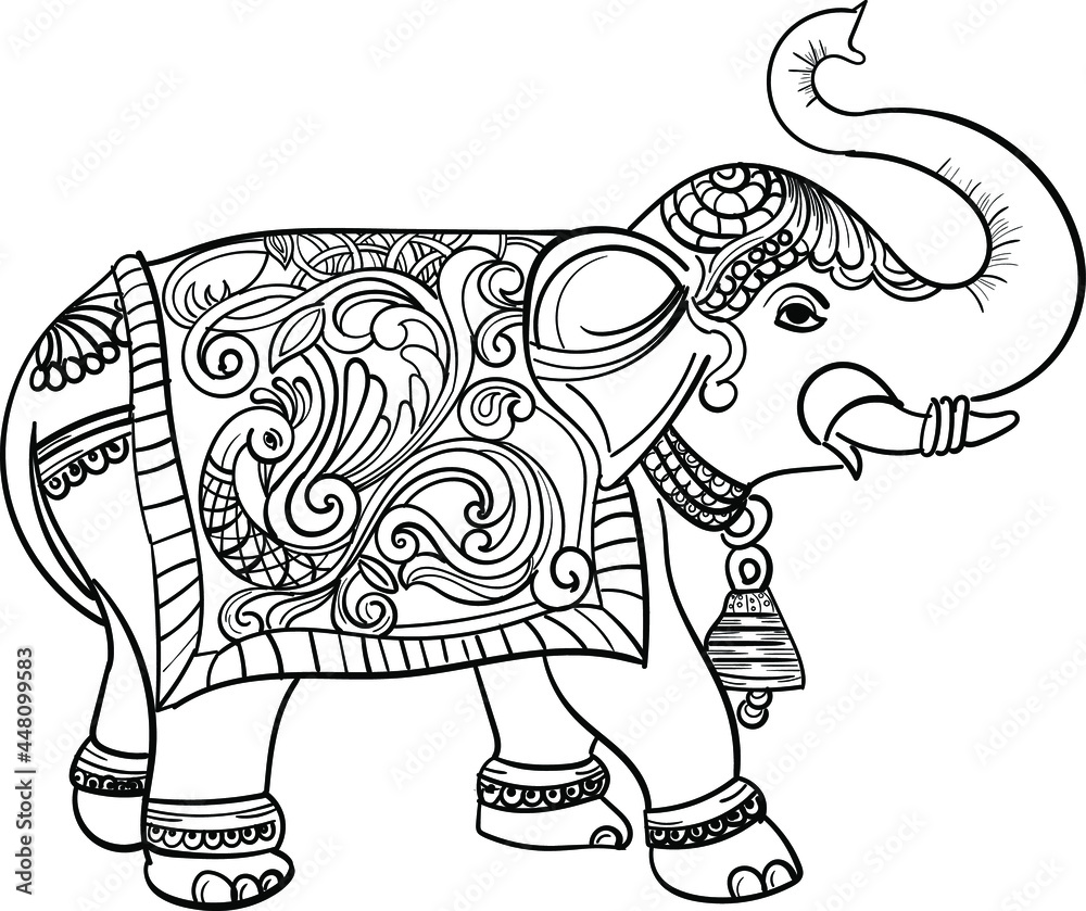 Elephant Line Drawing