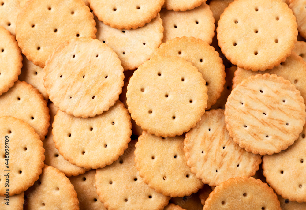 Round crackers background. The view from top Round crackers background. The view from top