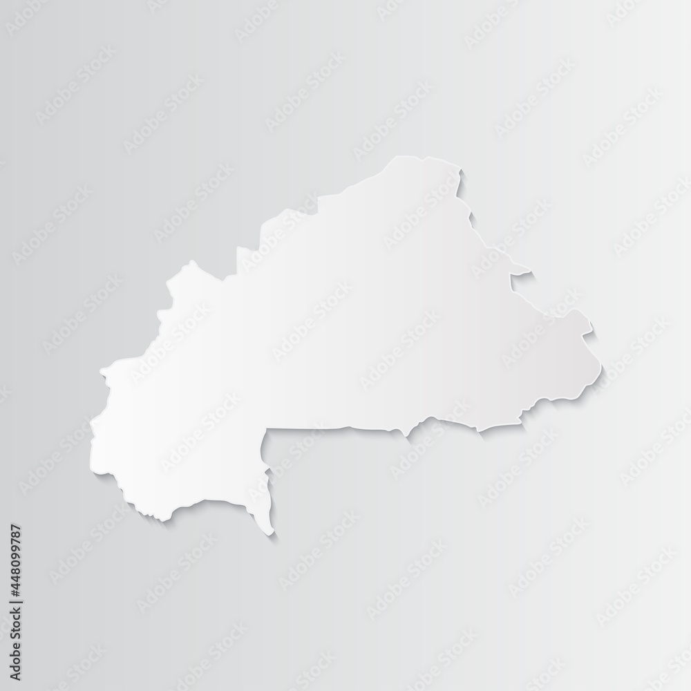 Burkina Faso map paper on a gray background. Vector illustration eps10