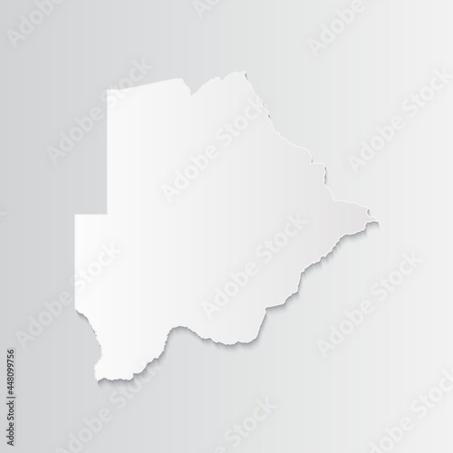 Botswana map paper on a gray background. Vector illustration eps10
