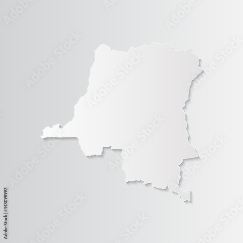 Democratic Republic of the Congo map paper on a gray background. Vector illustration eps10