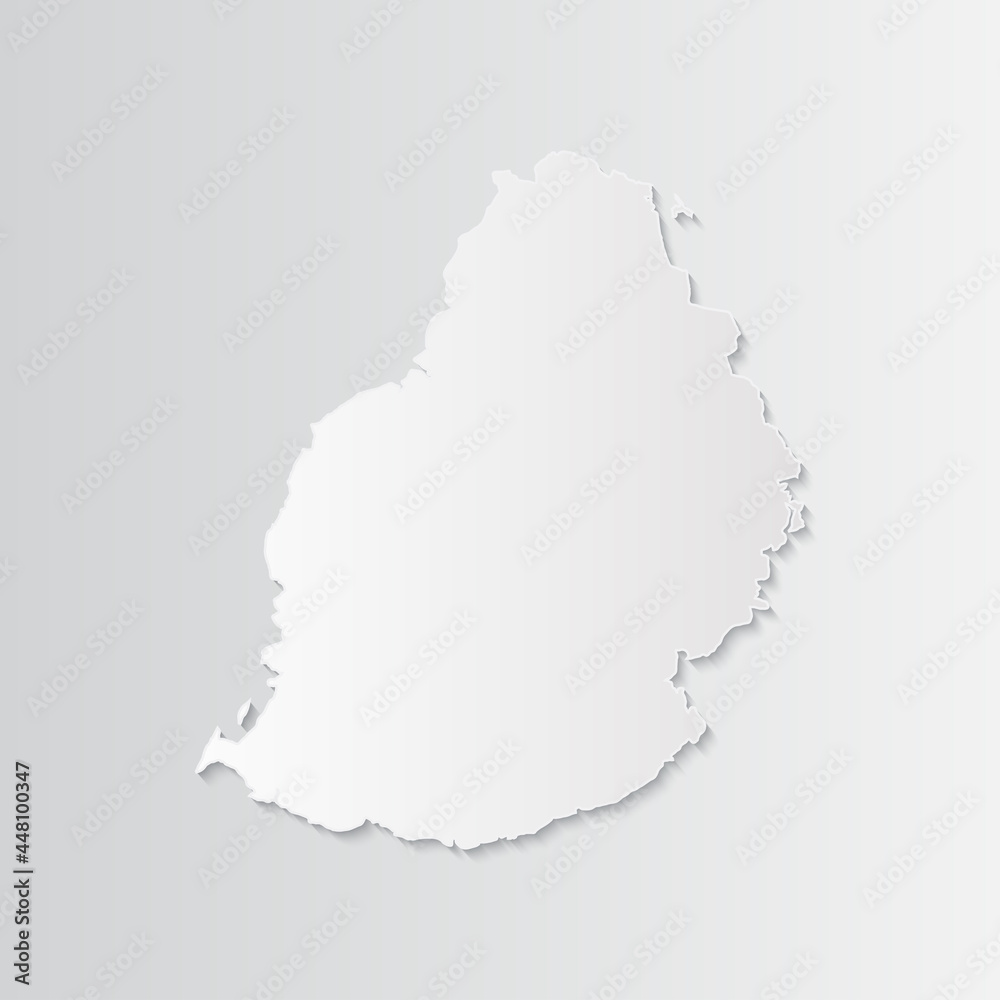 Mauritius map paper on a gray background. Vector illustration eps10